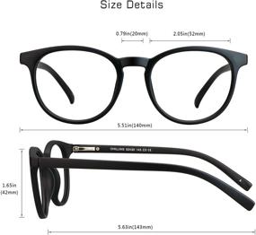 img 2 attached to 👓 Stylish Oval Frame Blue Light Blocking Glasses - Anti Eyestrain, Computer Reading, TV Glasses - Unisex - Black (No Magnification)