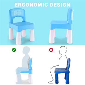 img 1 attached to BITMEE Kids Chair: Ergonomic Design with Portable Storage Bag - Sky Blue×2