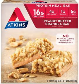 img 4 attached to 🥜 Atkins Peanut Butter Granola Protein Meal Bar: The Ultimate Crunchy and Creamy Keto-Friendly Power Boost (5 Bars)