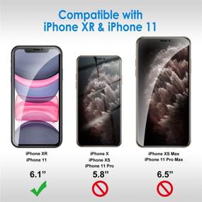 img 2 attached to 📱 JETech 2-Pack крышка экрана для iPhone 11 & XR 6.1-дюймов, защитная пленка из закаленного стекла против шпионажа - Обеспечьте безопасность своей конфиденциальности!