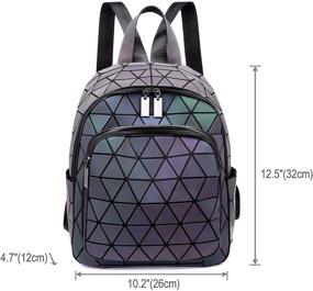 img 2 attached to 🎒 Geometric Backpacks and Reflective Bags - Luminous Purse, Holographic Handbag, Iridescent Crossbody Purses, Wallet C