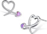 🎀 fashion heart jewelry set: blue pink adjustable heart rings & open arrow ring (size 6-8) + 925 sterling silver earring posts with double open heart statement earring for women logo