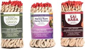 img 3 attached to Authentic Set of 3 Tibetan Rope Incense - 🕉️ Handcrafted in Nepal (Sai Baba - Harey Ram - Lemongrass Set)