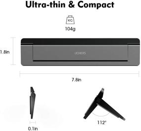 img 3 attached to Черная складная алюминиевая незаметная подставка для ноутбука от Licheers - удобная 💻 подставка для ноутбука на стол, держатель подходит для ноутбуков, планшетов, клавиатур и многого другого.