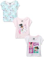 👑 nella the princess knight girls' toddler short sleeve t-shirt bundle: 3 pack for adorable tees logo