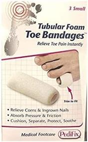 img 1 attached to 🦶 PediFix Tubular-Foam Toe Bandages - Small Size (P337) - Pack of 3: Effective Toe Protection at its Finest