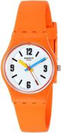 🕰️ swatch women's 1907 bau quartz silicone strap orange casual watch (model lo114) for enhanced seo logo