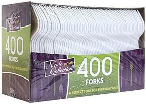 img 3 attached to 🍴 Nicole Home Collection White Plastic Forks, Disposable - 400 Pack, 400 Count