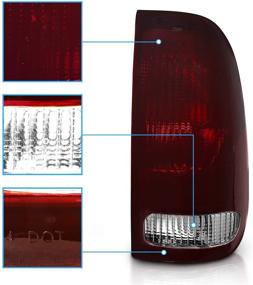 img 2 attached to 🚘 Усилите свою серию Ford F с темными красными фонарями и стоп-сигналами AmeriLite в стиле завода - полный заменительный набор для моделей F150, F250, F350 SuperDuty - оригинальный дизайн и галогеновая технология - две стороны включены: водительская и пассажирская.