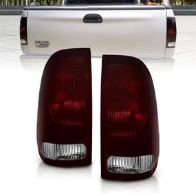 img 4 attached to 🚘 Усилите свою серию Ford F с темными красными фонарями и стоп-сигналами AmeriLite в стиле завода - полный заменительный набор для моделей F150, F250, F350 SuperDuty - оригинальный дизайн и галогеновая технология - две стороны включены: водительская и пассажирская.