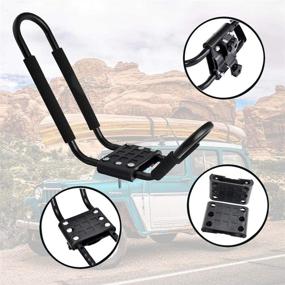 img 2 attached to 🚣 ZOVOTA Kayak Roof Rack J-Bar Set with Tie Down Straps - Universal Double Carrier for SUV, Truck, Crossbar