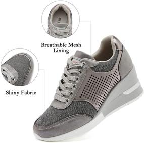 img 2 attached to Stylish High Heeled Wedge Sneakers for Women - Hidden Sneakers with Lace Up Design, Ideal for Effortlessly Chic Casual and Daily Wear