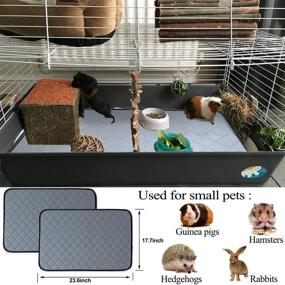 img 2 attached to 🐹 Bfuee Guinea Pig Cage Liners: Anti Slip, Waterproof & Reusable - 2 Pack Super Absorbent Pee Pads for Small Animals