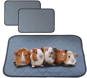img 4 attached to 🐹 Bfuee Guinea Pig Cage Liners: Anti Slip, Waterproof & Reusable - 2 Pack Super Absorbent Pee Pads for Small Animals