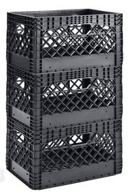 img 4 attached to 🧱 Muscle Rack PMK24QTB-3: Black Heavy Duty Rectangular Stackable Dairy Milk Crates, 24 Quart 3 Pack | 11" Height, 19" Width