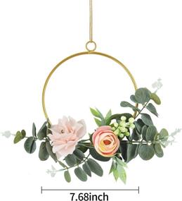 img 1 attached to 🌸 Dolicer Floral Hoop Wreath: Elegant Metal Ring Garland with Tea Rose Flower & Eucalyptus Leaves - Perfect Backdrop Wall Decor (Pack of 1)