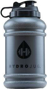 img 4 attached to 🥤 Reusable HydroJug 64oz Water Bottle - Durable BPA Free Plastic, Integrated Handle, and Carry Loop - Half Gallon Hydro Jug (Charcoal)