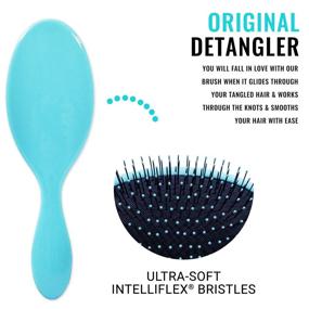 img 3 attached to 💧 Wet Brush Original Detangler Hair Brush - Aqua - Easy Tangle Removal with Ultra-Soft IntelliFlex Bristles - Suitable for All Hair Types - Ideal for Women, Men, Wet and Dry Hair