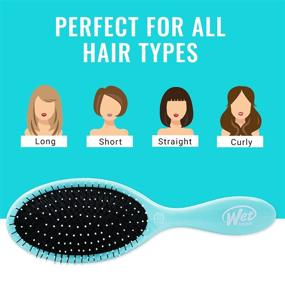 img 2 attached to 💧 Wet Brush Original Detangler Hair Brush - Aqua - Easy Tangle Removal with Ultra-Soft IntelliFlex Bristles - Suitable for All Hair Types - Ideal for Women, Men, Wet and Dry Hair