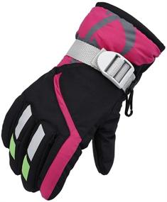 img 4 attached to Waterproof and Breathable Snow Gloves for Kids - Winter Warm Outdoor Riding Gloves, Thickening, 2-5 Years