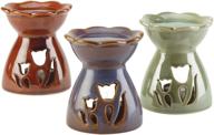 🌷 unique set of 3 porcelain tulip flower oil warmers - perfect gifts & decor logo