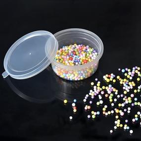 img 1 attached to 📦 Set of 30 Clear Plastic Storage Containers with Lids - 2 Ounce Capacity for Slime Foam Beads, Small Items, Buttons, and Pins