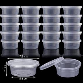 img 3 attached to 📦 Set of 30 Clear Plastic Storage Containers with Lids - 2 Ounce Capacity for Slime Foam Beads, Small Items, Buttons, and Pins