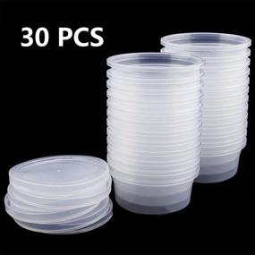 img 2 attached to 📦 Set of 30 Clear Plastic Storage Containers with Lids - 2 Ounce Capacity for Slime Foam Beads, Small Items, Buttons, and Pins