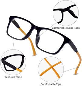 img 3 attached to 👓 Protect Your Child's Eyes with BEDO Kids Anti Blue Light Glasses: Classic Rectangle Eyewear for 7-12 Years