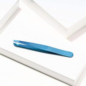 img 1 attached to 🔵 Tweezerman Slant Tweezer in Bell Bottom Blue