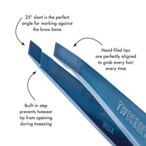 img 2 attached to 🔵 Tweezerman Slant Tweezer in Bell Bottom Blue