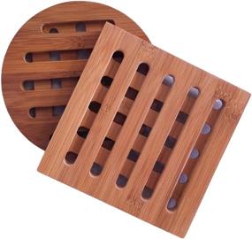 img 1 attached to 🍃 Superior Heat-Resistant Bamboo Trivet for Dishes & Teapots