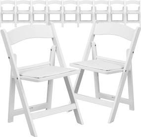 img 3 attached to 🪑 Flash Furniture 11 Pack Kids White Folding Chairs with Padded Seat for Ultimate Comfort