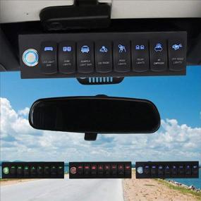 img 4 attached to Upgrade your Jeep Wrangler with Voswitch Overhead Control Panel 🚙 and Source Box: 8-Switch Pod with Blue Backlight for JK JKU 2007-2018