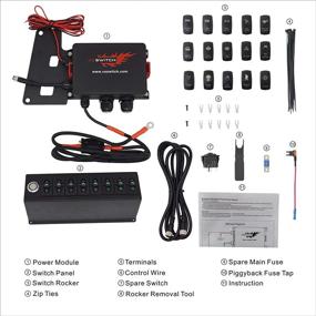img 3 attached to Upgrade your Jeep Wrangler with Voswitch Overhead Control Panel 🚙 and Source Box: 8-Switch Pod with Blue Backlight for JK JKU 2007-2018