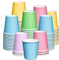 300-pack of 3 oz. disposable mini paper cups for bathroom use - assorted colors logo