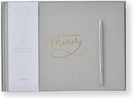 📚 grey fabric condolence book - funeral guest book, memorial memory books with blank pages & pen - hard back remembrance gift set logo