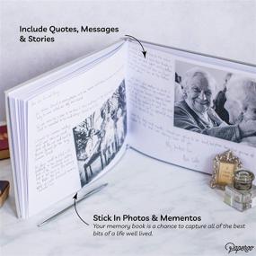 img 2 attached to 📚 Grey Fabric Condolence Book - Funeral Guest Book, Memorial Memory Books with Blank Pages & Pen - Hard Back Remembrance Gift Set