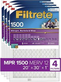 img 4 attached to 🌬️ Filtrete 20x30x1 AC Furnace Air Filter, MPR 1500, Healthy Living Ultra Allergen, 4-Pack (19.84 x 29.84 x 0.78)