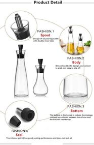 img 2 attached to Drip Free Olive Oil and Vinegar Dispenser: No-Funnel Salad Dressing Shaker & Syrup Bottle - Microwave Safe Kitchen Cruet (8OZ)