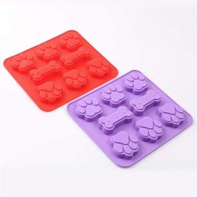 img 3 attached to 🐾 Cozihom Dog Paw & Bone Shaped Silicone Molds - 2 in 1, 8 Cavity, Food Grade for Chocolate, Candy, Cake, Pudding, Jelly, Dog Treats - 5 Pcs