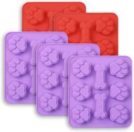 🐾 cozihom dog paw & bone shaped silicone molds - 2 in 1, 8 cavity, food grade for chocolate, candy, cake, pudding, jelly, dog treats - 5 pcs logo