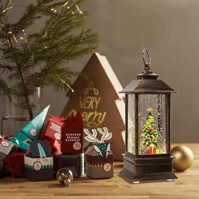img 2 attached to Enchanting Mini-Christmas Tree: LED Light Snow Globe 🎄 Lanterns, Perfect Kids Toy Tabletop Decorations for Sparkling Festive Delight