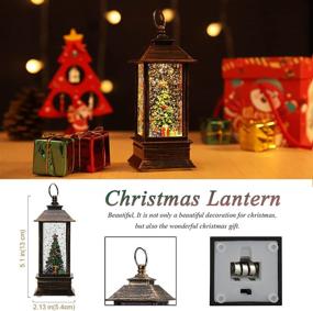 img 3 attached to Enchanting Mini-Christmas Tree: LED Light Snow Globe 🎄 Lanterns, Perfect Kids Toy Tabletop Decorations for Sparkling Festive Delight
