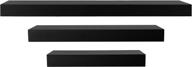 🔲 kiera grace fn00372-0 modern black floating shelves - pack of 3, 3 count logo