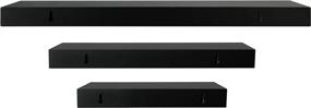 img 3 attached to 🔲 Kiera Grace FN00372-0 Modern Black Floating Shelves - Pack of 3, 3 Count