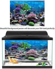 img 3 attached to 🐠 Aquarium Background Fish Tank Decorations PVC Adhesive Poster Underwater Coral Backdrop Decoration Paper Cling Decals Sticker - Enhanced SEO