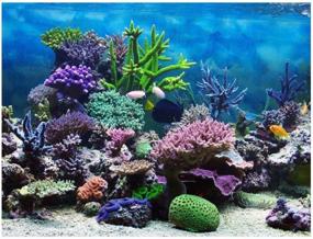 img 4 attached to 🐠 Aquarium Background Fish Tank Decorations PVC Adhesive Poster Underwater Coral Backdrop Decoration Paper Cling Decals Sticker - Enhanced SEO