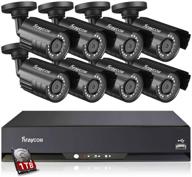 📸 rraycom система видеонаблюдения 1080p для наружного применения, 8ch cctv регистратор с 8 hd 2000tvl камерами наблюдения для домашней безопасности внутри помещения, ночное видение, удаленный доступ, оповещение о движении и 1 тб жесткий диск логотип