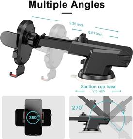 img 1 attached to 📱 Автомобильное крепление для телефона Kuulaa Easy One Touch: 360° вращение, установка на приборную панель и лобовое стекло - совместимо с iPhone 12 Pro/12/SE/11 и другими моделями